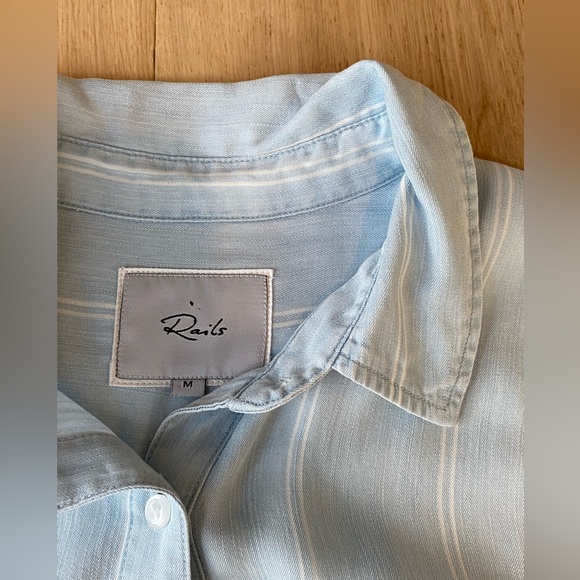 Rails blue and white striped button up in size medium - Picture 3 of 4